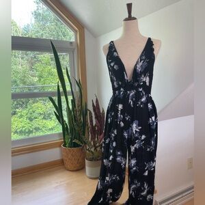Altar’d State : Black Floral Jumpsuit